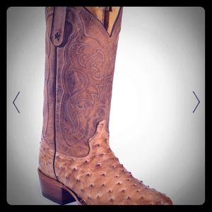 Mens Tony Lama full quill ostrich boots